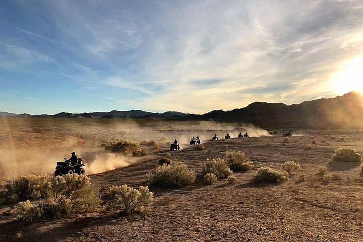 Vibrant sunset over the Mojave desert dunes