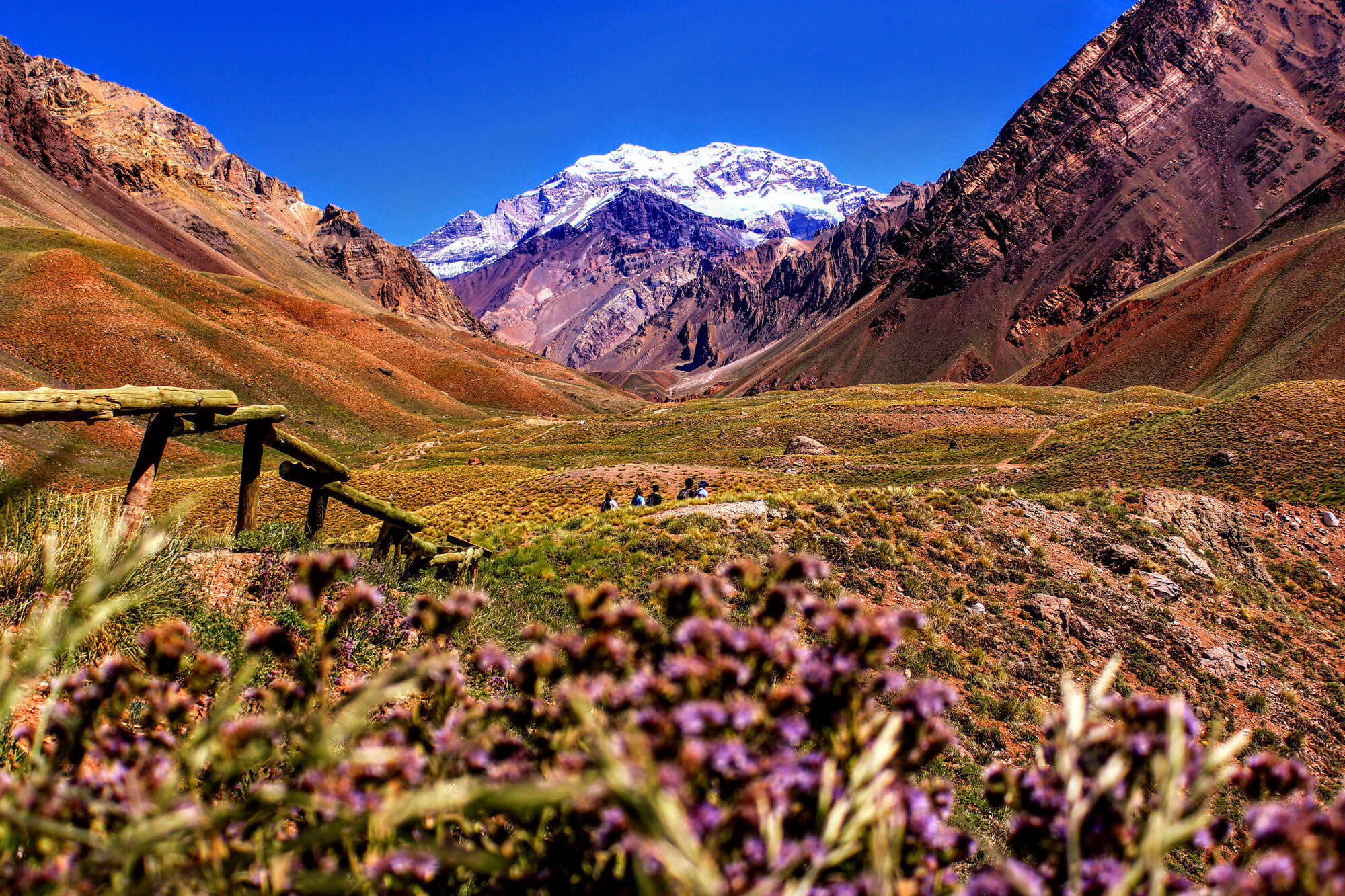 High altitude view of rugged mountains in South America